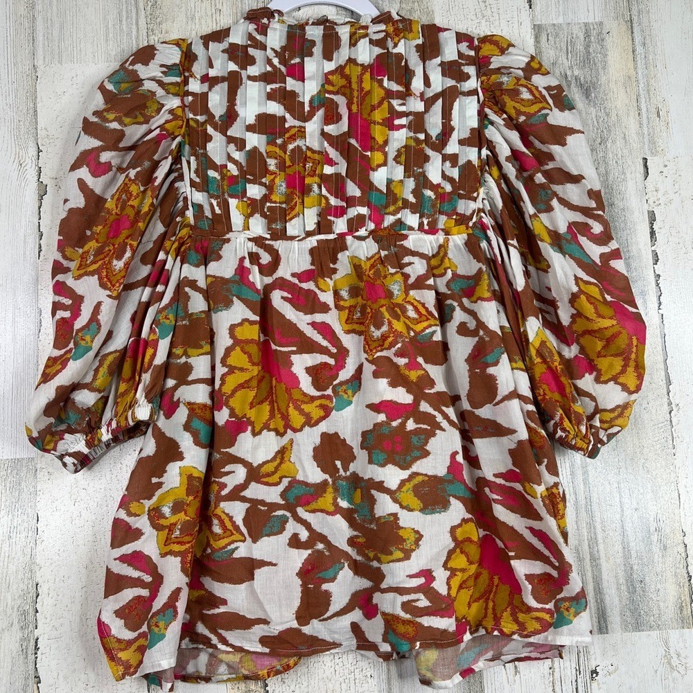 Cleobella Zola Blouse Women's Large Shea Multi Floral Art Print MSRP $296 - Picture 4 of 17